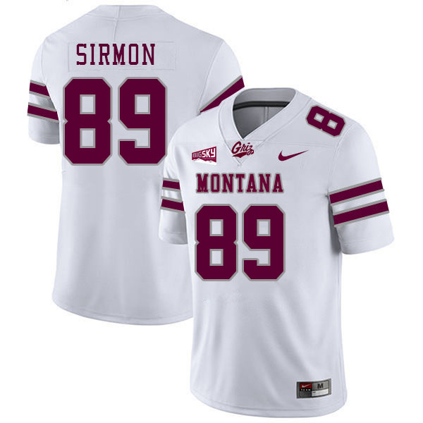 Montana Grizzlies #89 Danny Sirmon College Football Jerseys Stitched Sale-White